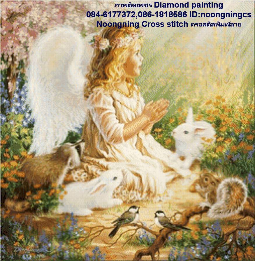 เด็กผู้หญิง ครอสติสคริสตัล Diamond painting โมเสก ภาพติดเพชร งานฝีมือ DIY