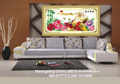 ดอกไม้ชุดปักครอสติช พิมพ์ลาย ครอสติสจีน งานฝีมือ DIY