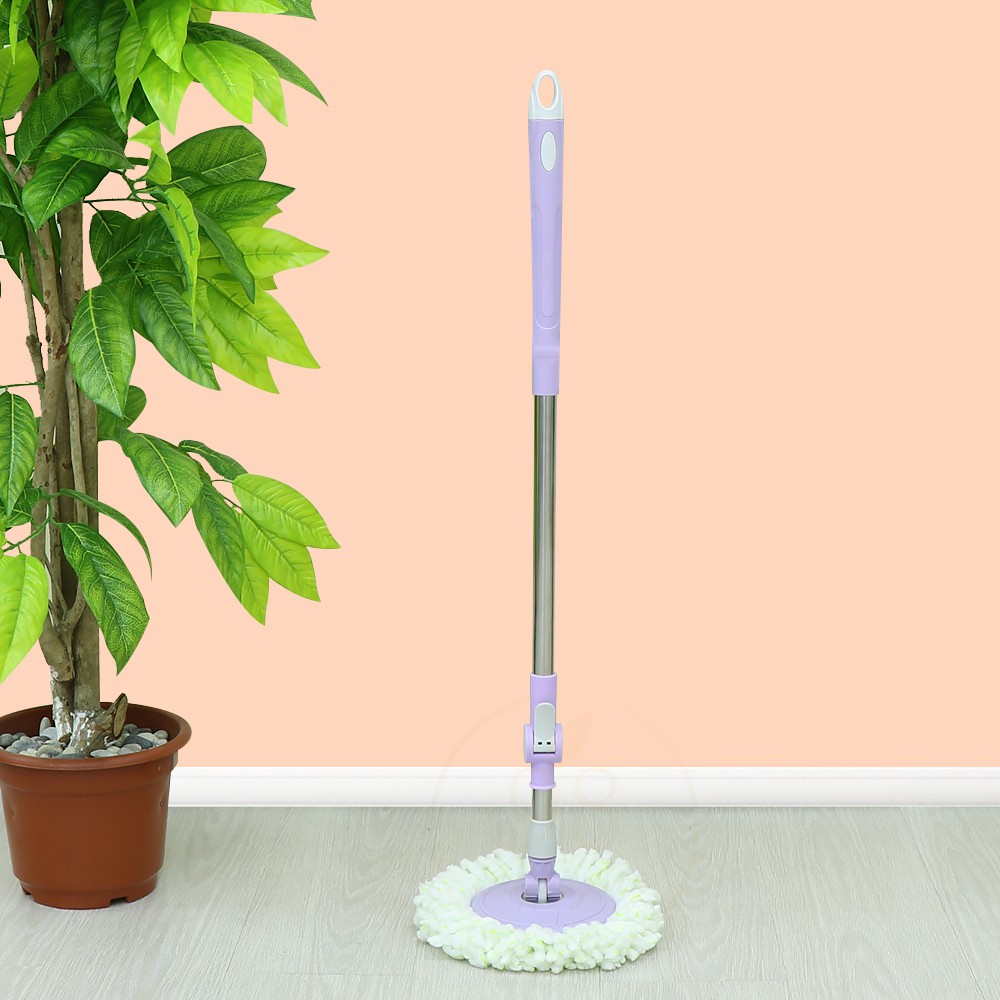Spin Mop ไม้ถูพื้น หมุนได้ 360 องศา พร้อมผ้าไมโครไฟเบอร์ 1ชิ้น ใช้กับถังปั่น ประหยัดแรง