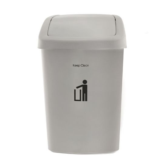 DKW ถังขยะฝาสวิง 25 ลิตร รุ่น DKW HH-207P ขนาด 28 x 34.3 x 51 ซม. สีเทาอ่อน ผลิตจากพลาสติก PP เนื้อหนา คุณภาพดี