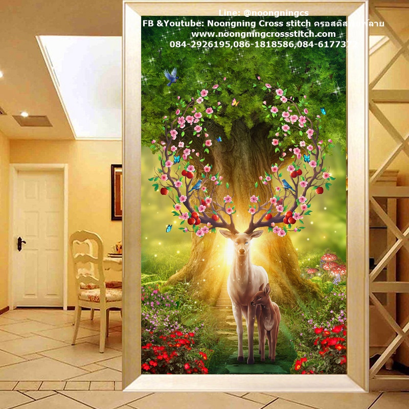 นกยูง ครอสติสคริสตัล Diamond painting โมเสก ภาพติดเพชร งานฝีมือทำที่บ้าน DIY