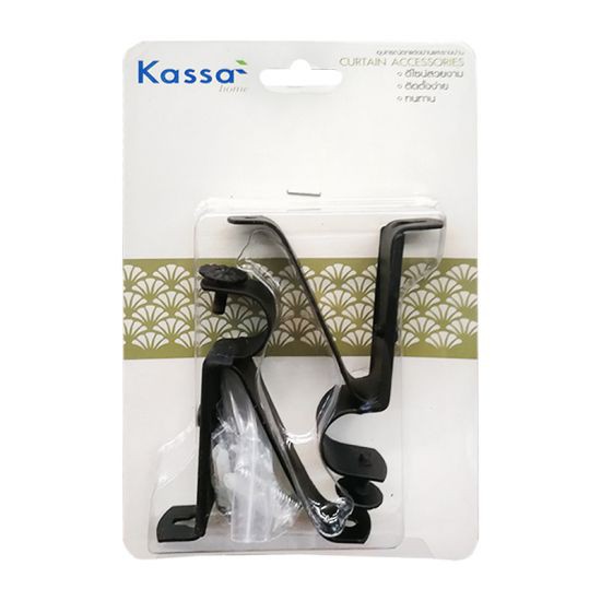 KASSA HOME ขาจับราง 1 ชั้น รุ่น 19.10.655 ขนาด 19 มม. (ชุด 2 ชิ้น) สีดำ ดีไซน์เรียบหรู
