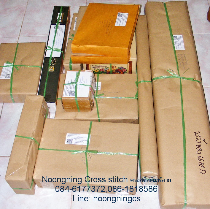 ปลาคราฟ ดอกบัว ชุดปักครอสติช พิมพ์ลาย ครอสติสจีน งานฝีมือ DIY