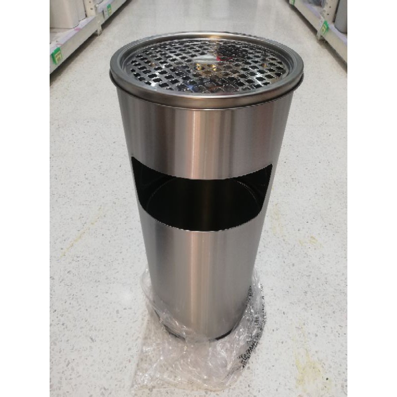 KASSA HOME ถังขยะกลม Grasso รุ่น 90726-002-SS ขนาด 18 ลิตร สีสเตนเลส ผลิตจากพลาสติก PP เนื้อหนา คุณภาพดี