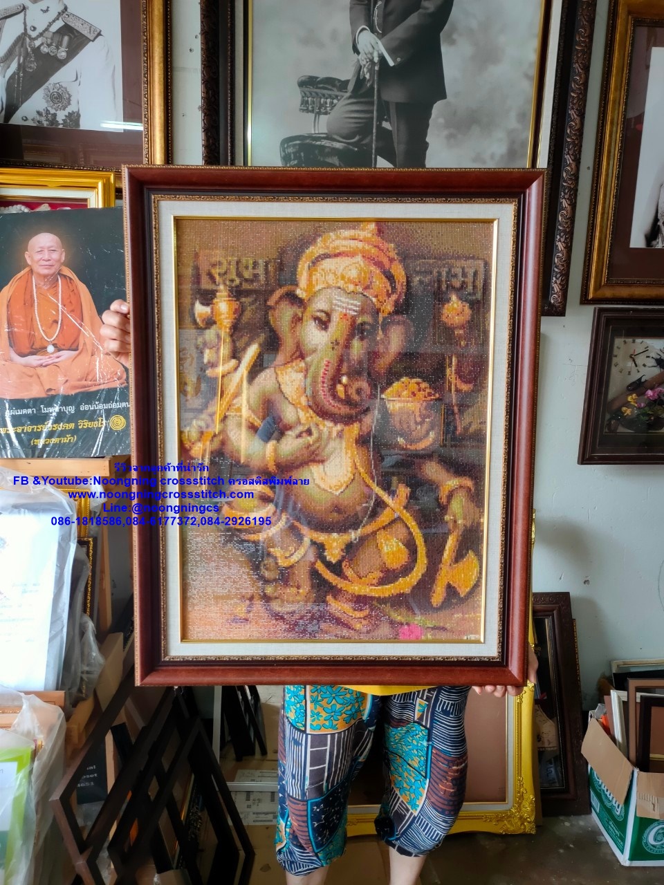 เสือโคร่ง มงคล ครอสติสคริสตัล Diamond painting โมเสก ภาพติดเพชร งานฝีมือทำที่บ้าน DIY