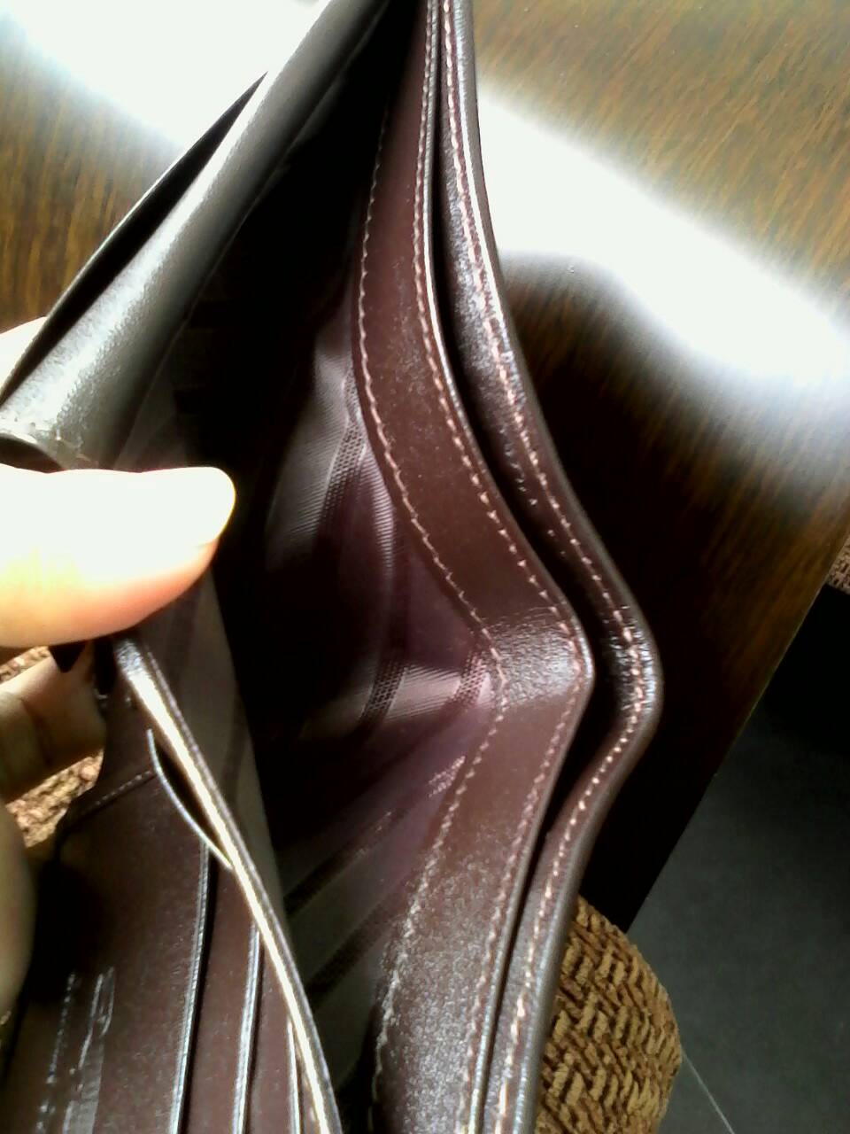 กระเป๋าหนังจระเข้แท้(หนังท้อง) สีน้ำตาล