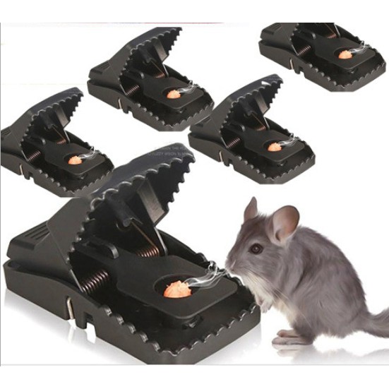 อุปกรณ์ดักหนู ที่ดักหนู กับดักหนู แบบสปริง ไม่ต้องใช้สารเคมี ไม่ต้องสัมผัสโดนตัวหนู สีดำ