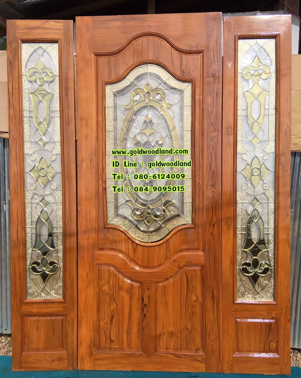 ประตูบ้านไม้สัก GBBB - 232