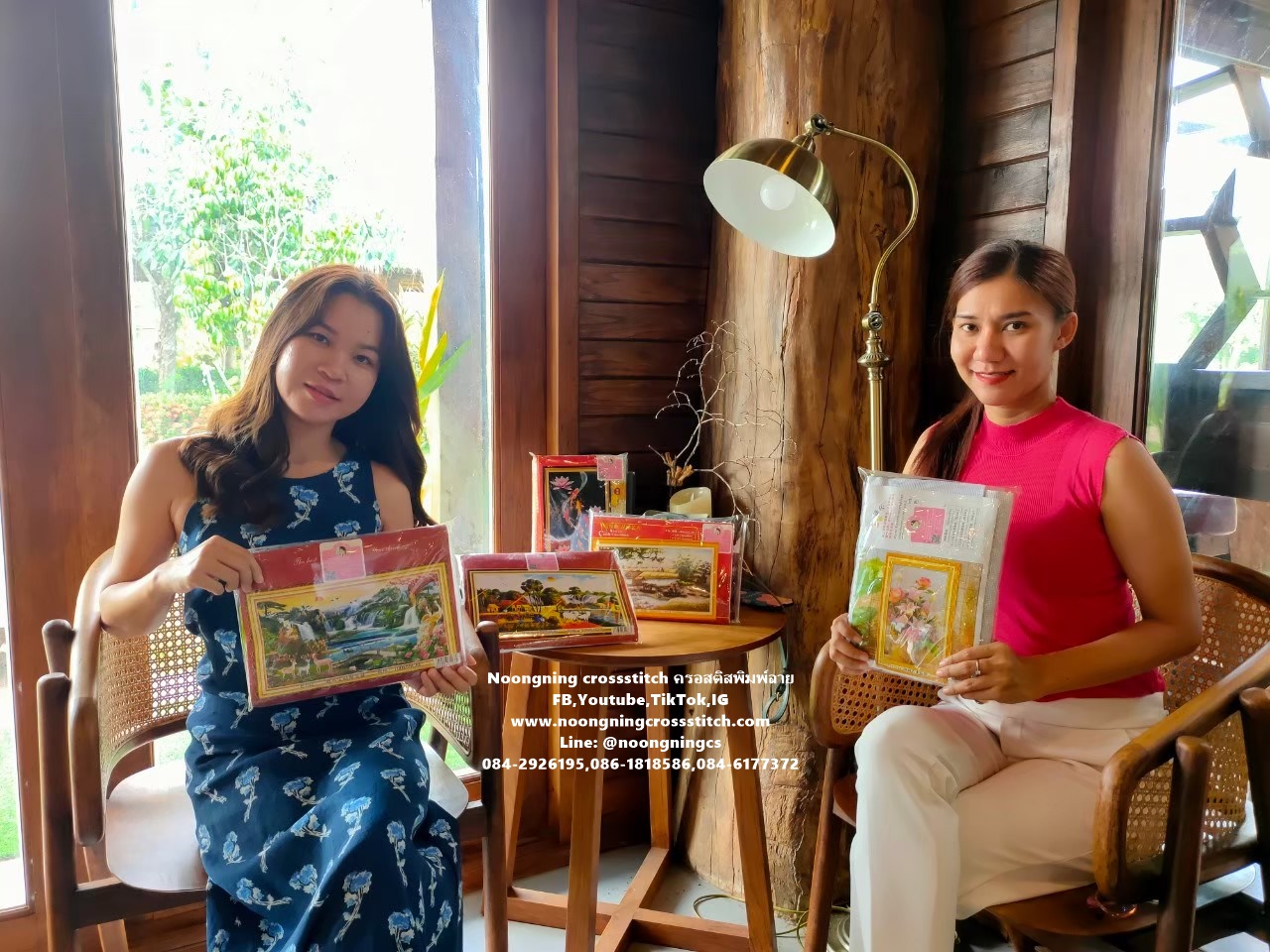 คู่รักCoffee break ชุดปักครอสติช พิมพ์ลาย ครอสติสจีน งานฝีมือ DIY