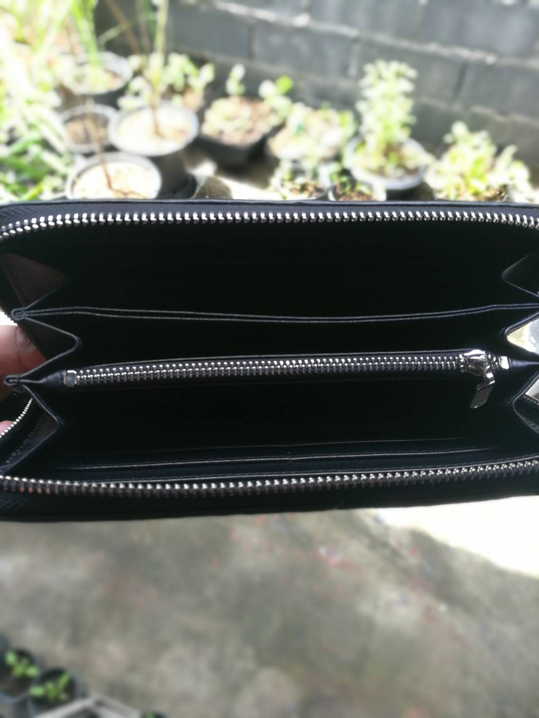 กระเป๋าหนังจระเข้แท้แบบซิปเดี่ยว(หนังกระดูกหัว)