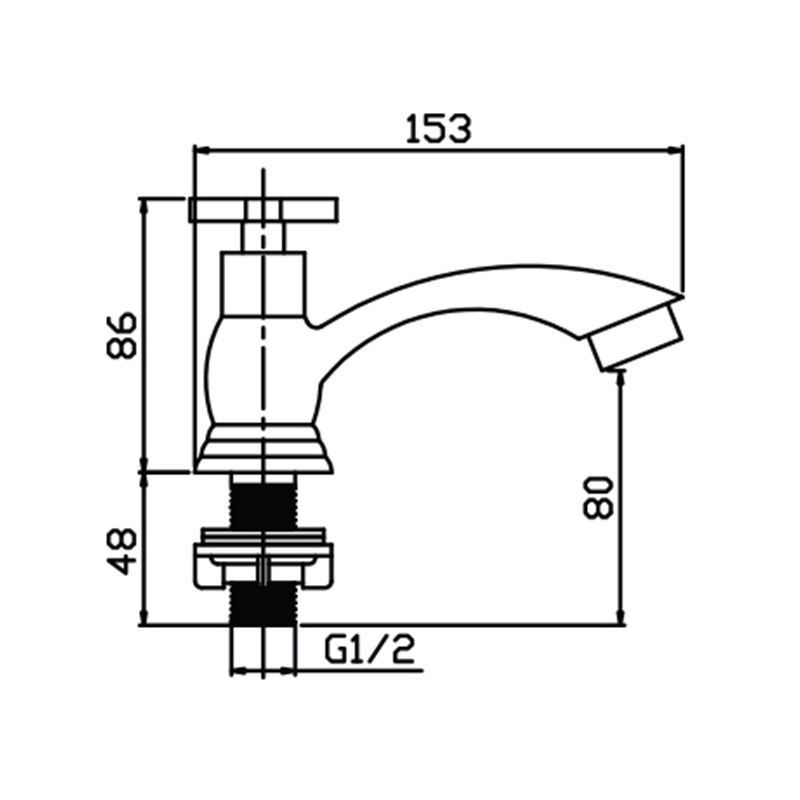 ICON ก๊อกน้ำเย็นอ่างล้างหน้า รุ่น ZX08-ICON-PK สีโครมเมี่ยม ทนทาน น้ำไม่รั่วซึมง่าย ดีไซน์สวยโดดเด่น