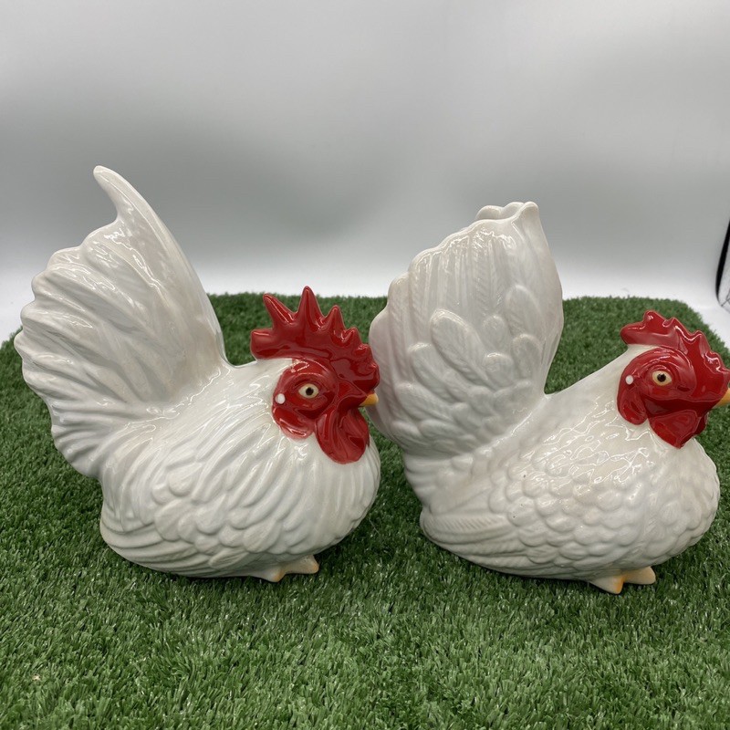 ตุ๊กตาตกแต่งสวน ไก่แจ้เซรามิก ไก่แจ้เซรามิค 1 คู่(ตัวผู้ และตัวเมีย) จัดสวน แต่งสวน จัดบ้าน แต่งบ้าน แต่งร้าน