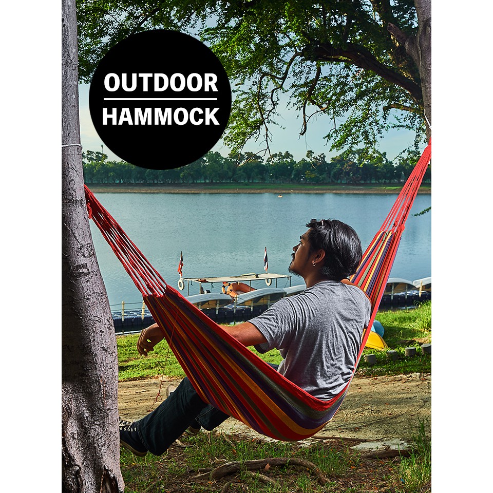 !!สินค้าขายดี!! เปล เปลญวน เปลสีรุ้ง ขนาดใหญ่ Outdoor Hammock