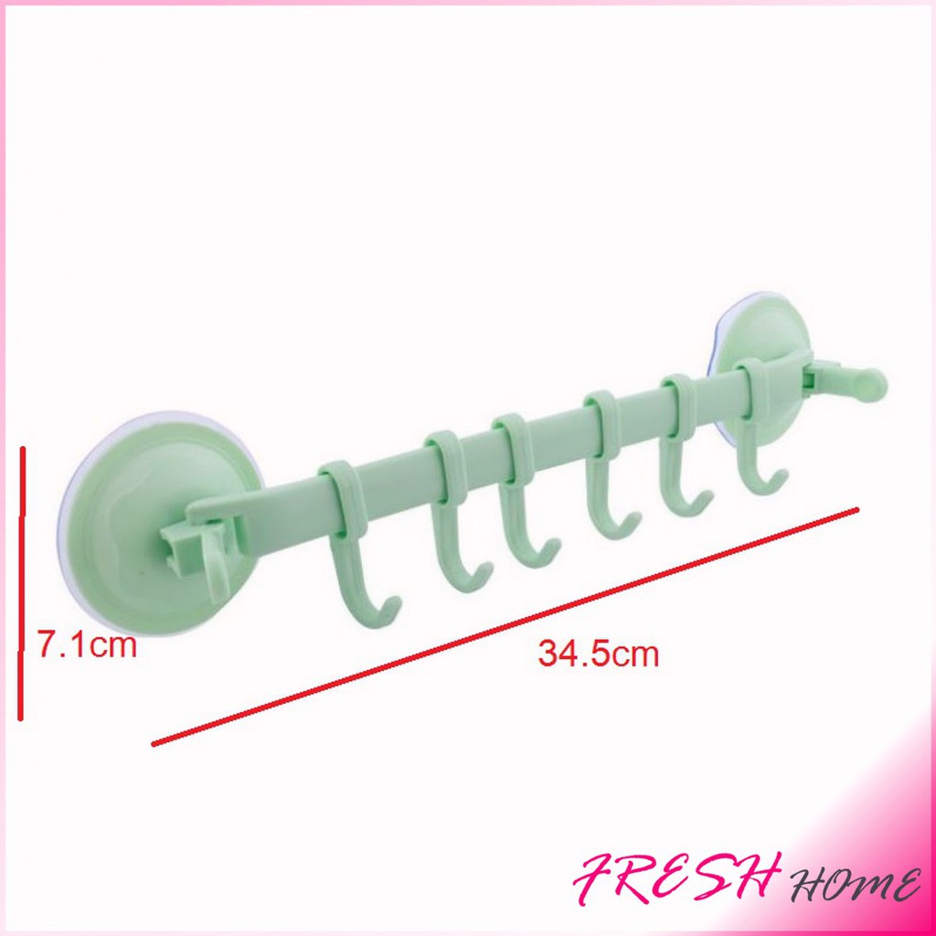 ที่แขวนของ ที่แขวนติดผนัง ห้องน้ำ ห้องครัว ที่แขวน ไม่ต้องเจาะรู Coner Towel Hanger with 6 clips