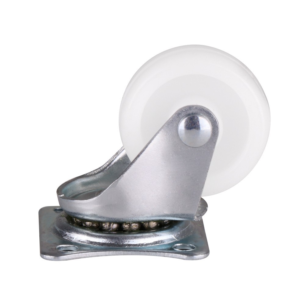 อะไหล่ เฟอร์นิเจอร์ ลูกล้อ POLYPROPYLENE WHITE FITT แป้นหมุน 1.25" SWIVEL CASTER WHEEL 1.25" FITT WHITE