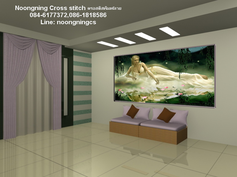 เจ้าแม่กวนอิม ชุดปักครอสติส พิมพ์ลาย ครอสติสจีน งานฝีมือทำที่บ้าน DIY