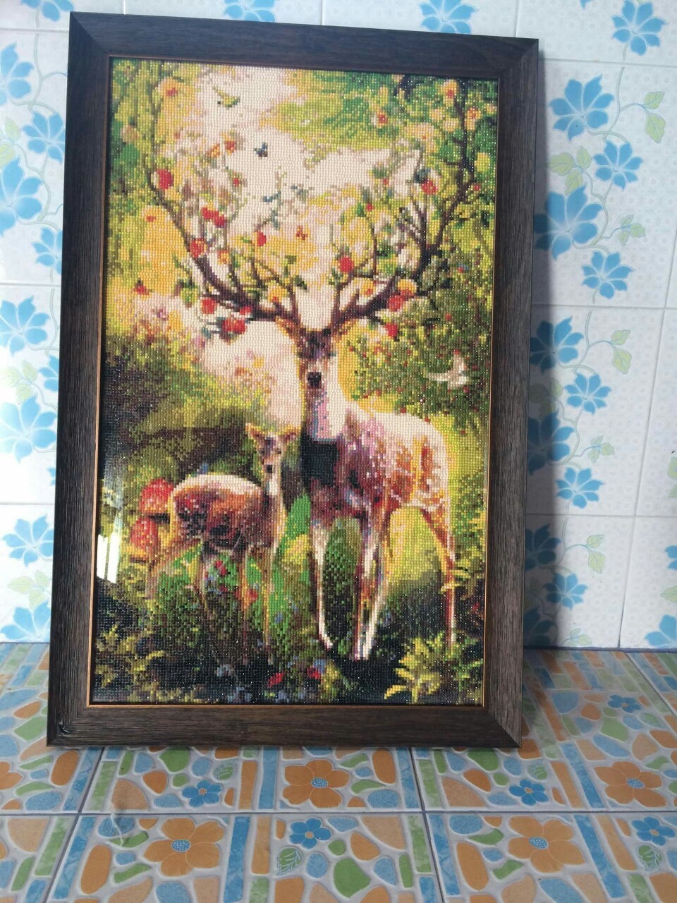 วิวบ้านสะพาน ครอสติสคริสตัล Diamond painting โมเสก ภาพติดเพชร งานฝีมือทำที่บ้าน DIY