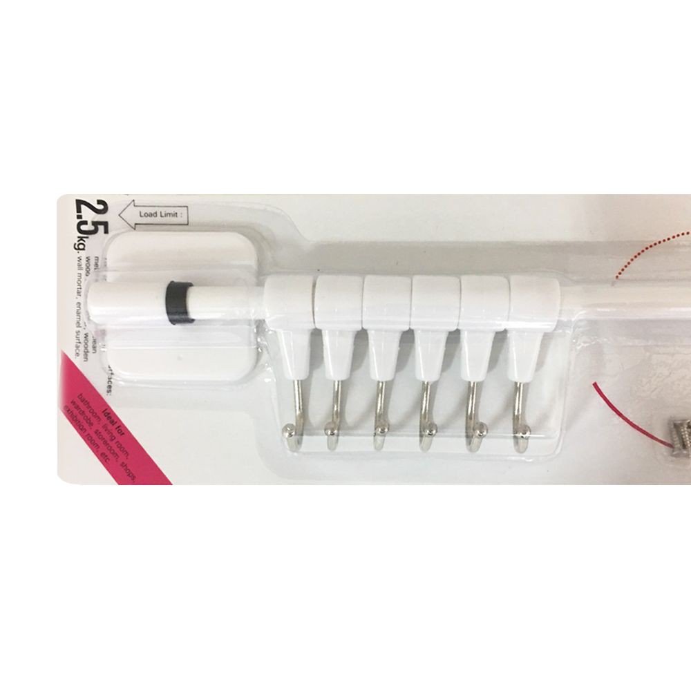 CHILD FREEDOM ราวแขวนเจาะผนัง 45 ซม.+ขอแขวน 6 ชิ้น SL38 ราวตากผ้า