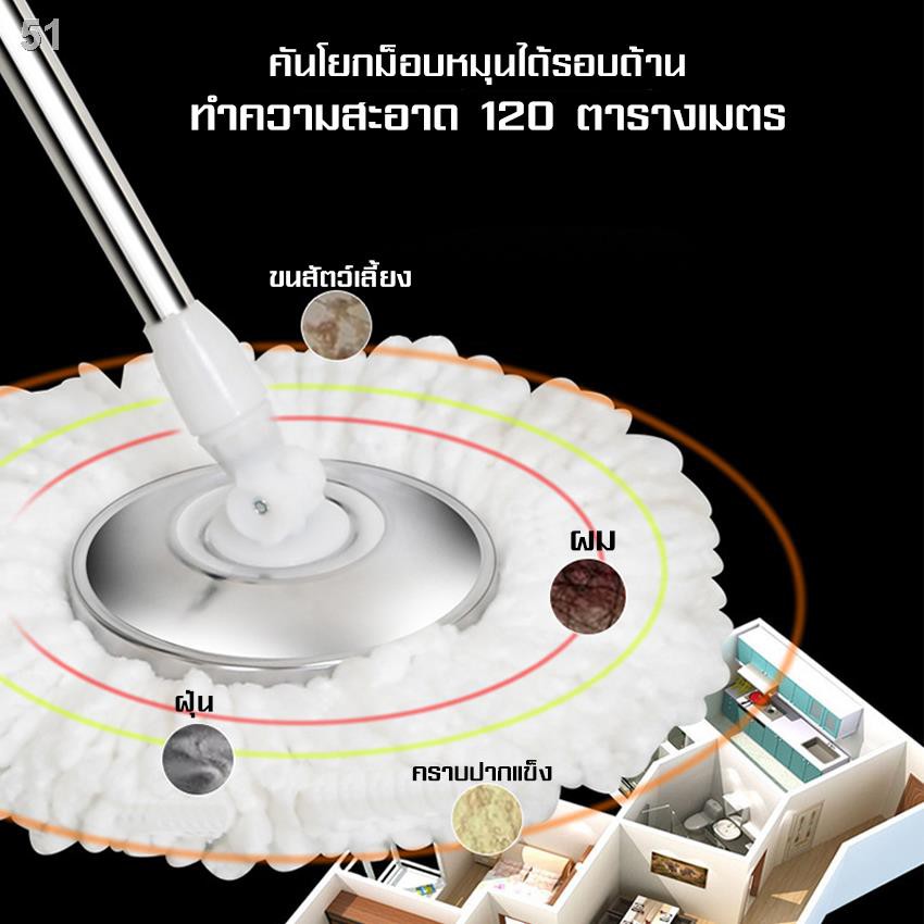 2021 ล่าสุด✤♛spin mop ไม้ถูบ้าน ไม้ถูพื้น ไม้ม๊อบ ถูพื้น ไม้ถูรีดน้ำ ไม้ถูอย่างดี หมุนได้360องศา ไม้ถูพื้นไมโครไฟเบอร์