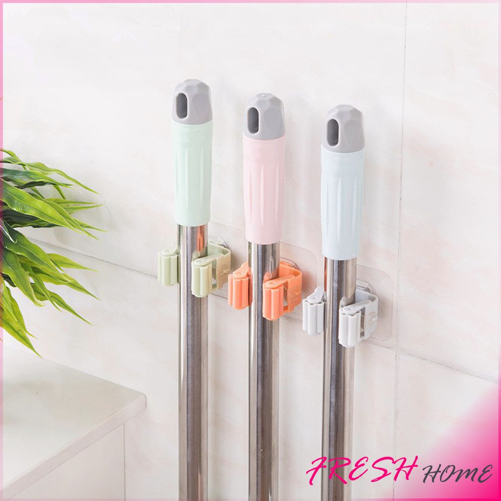 ที่เก็บไม้กวาด ที่เก็บไม้ถูพื้น ตะขอเก็บไม้ถูพื้น mop ชั้นวางห้องน้ำถ้วยดูด ตะขอเก็บไม้กวาด ตะขอติดผนัง แร็คจัดเก็บ