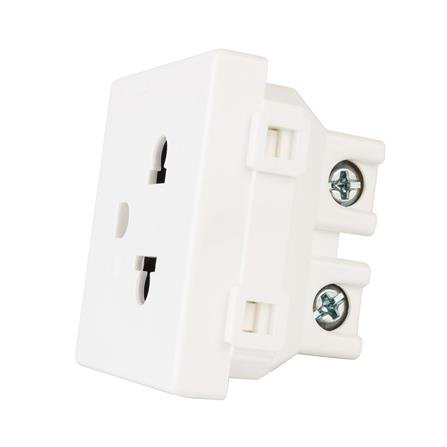 เต้ารับเดี่ยว 3 ขา + กราวด์ + ม่าน B-TICINO SM9023T ผลิตจากทองเหลืองอย่างดีไม่บิดงอง่าย