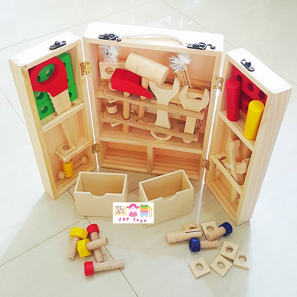 ของเล่นไม้เสริมพัฒนาการ กล่องไม้เครื่องมือช่าง