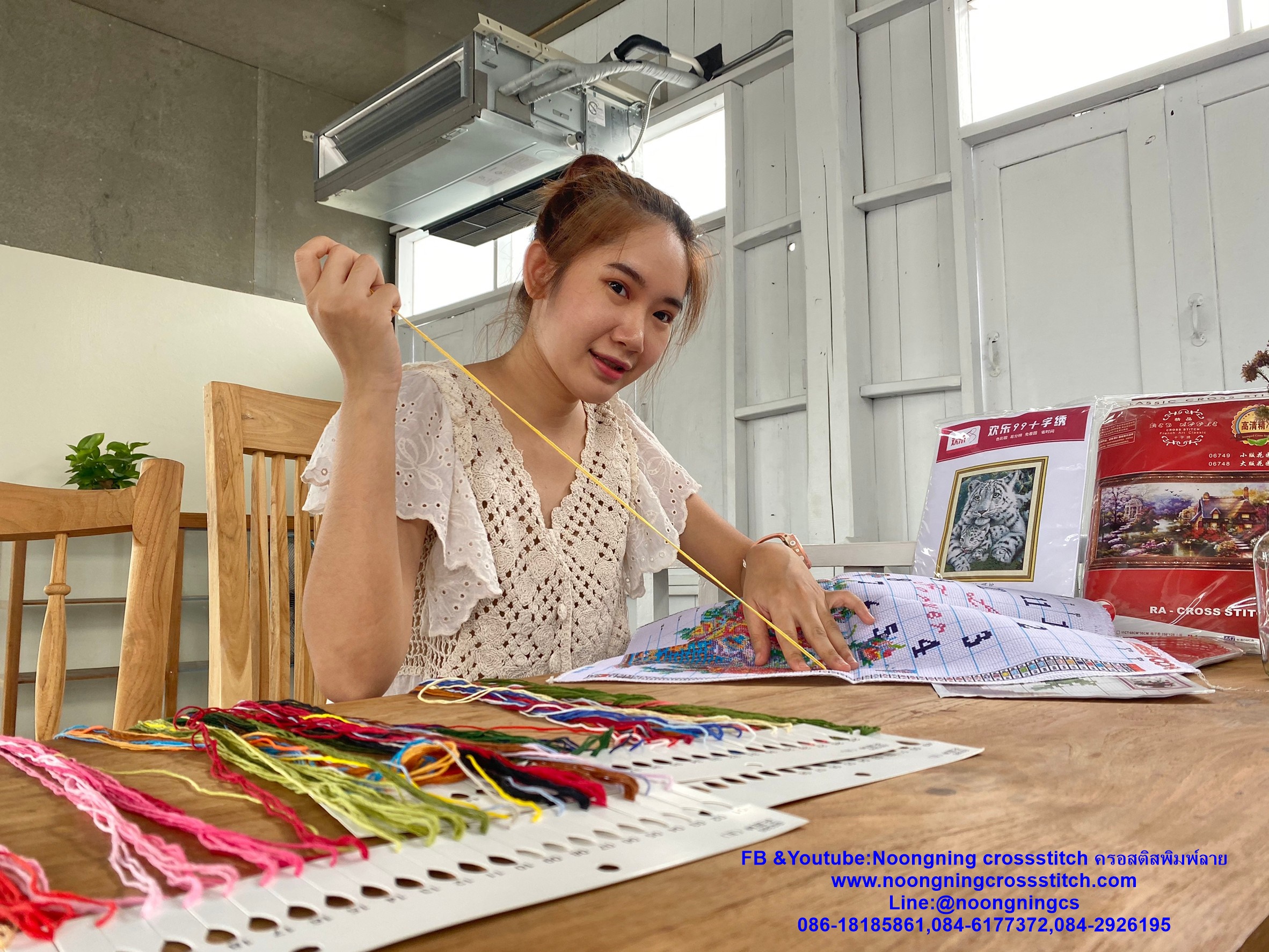 ปลา ชุดปักครอสติช พิมพ์ลาย ครอสติสจีน งานฝีมือ DIY