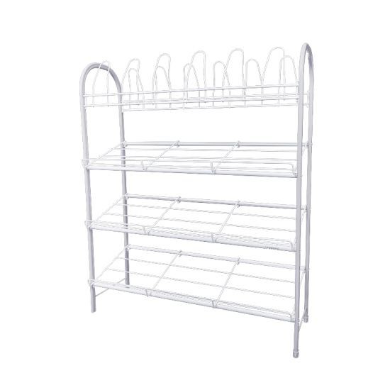 ชั้นวางรองเท้าลวดเคลือบ 4 ชั้น MP รุ่น MPS16 ขนาด 70.5 x 27.3 x 85.5 ซม. สีขาว สวยงาม โดดเด่น ดูทันสมัย