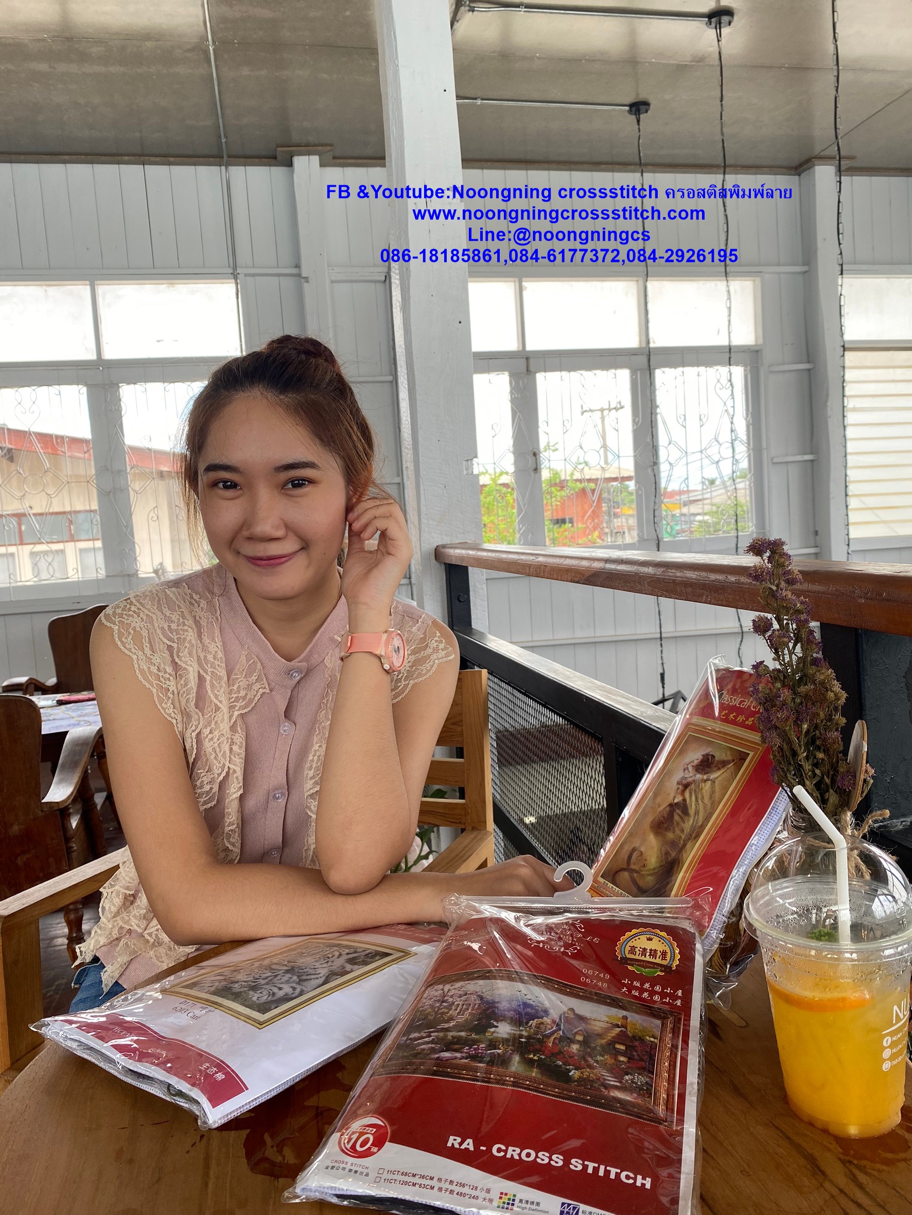 เด็กจีนเงินไหลนองทองไหลมา ชุดปักครอสติส พิมพ์ลาย ครอสติสจีน งานฝีมือทำที่บ้าน DIY