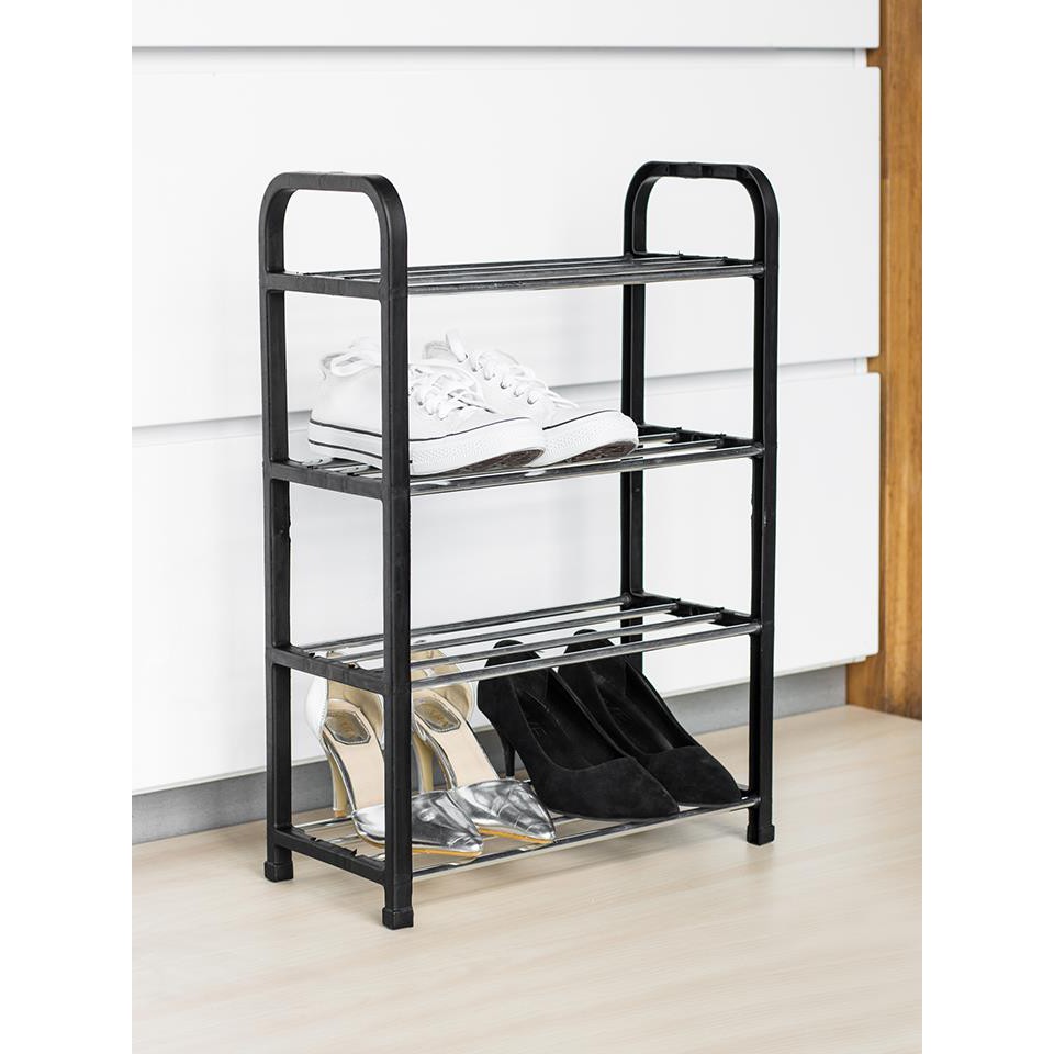 !!สินค้าขายดี!! ชั้นวางรองเท้าสแตนเลส ที่วางรองเท้า 4 ชั้น Stainless Shoe Rack