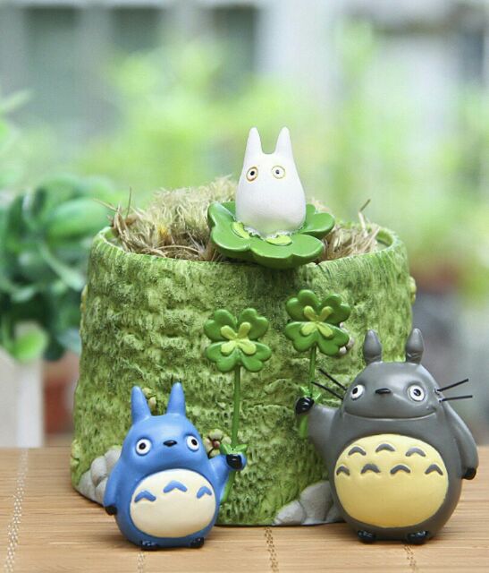 ใบโควเวอร์ โชคดี โมเดลตุ๊กตาแต่งสวน แต่งกระถาง My neighbor totoro ฟิกเกอร์ DIY