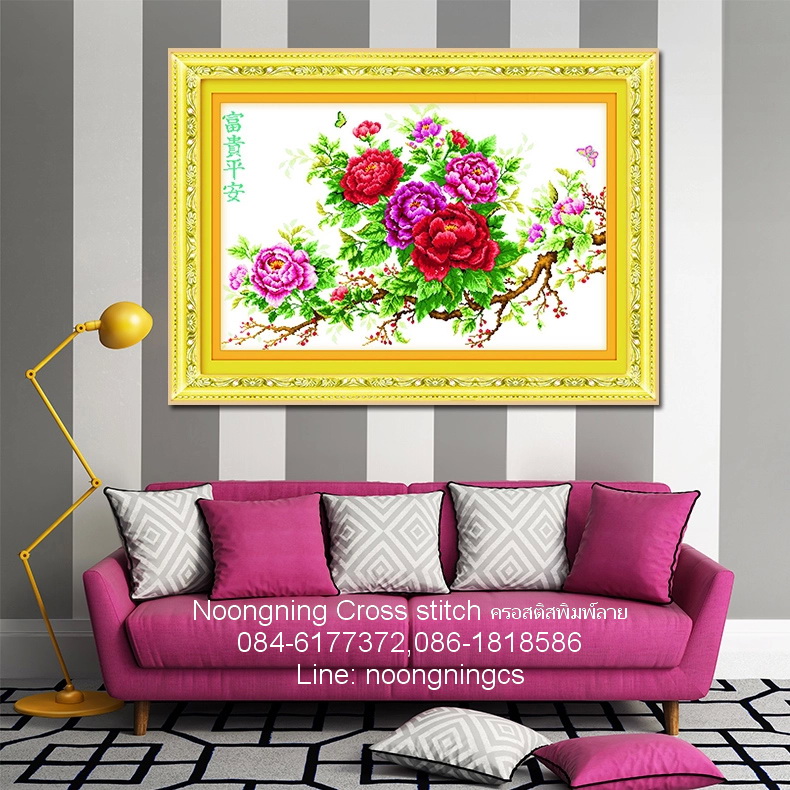 วิว ชุดปักครอสติช พิมพ์ลาย ครอสติสจีน งานฝีมือ DIY