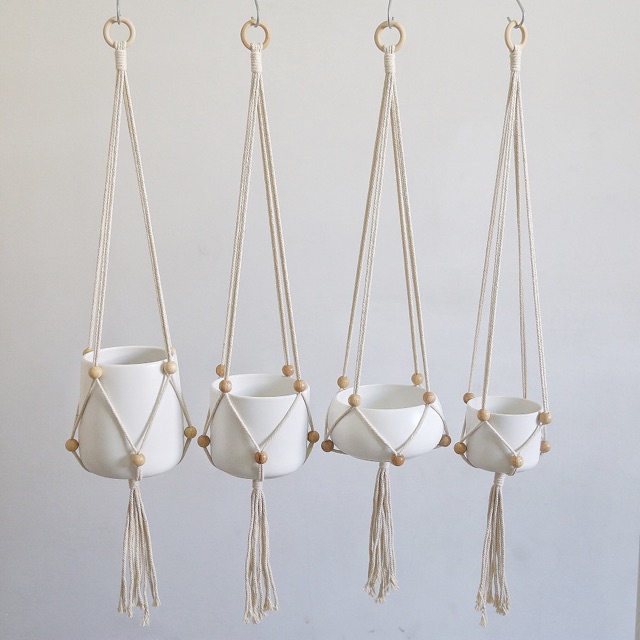 🌱Macrame plant hanger M08 ที่แขวนต้นไม้ 🔥 พลูด่าง ไม้ในร่ม ต้นไม้ฟอกอากาศ ต้นไม้มงคล แคคตัส