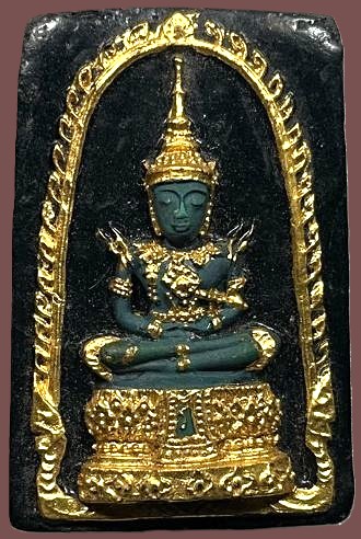 พระแก้วมรกต หลังดวง เนื้อผง ลงรักปิดทอง หลวงพ่อเริ่ม วัดบางพระ ชลบุรี