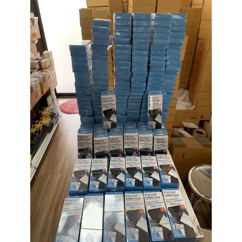 Focus Screen ราคาพิ เศษ แผ่นทำความสะอาด focus ฆ่าเชื้อโรค เช็ดหน้าจอและอุปกรณ์โทรศัพท์ มือถือ และของใช้อื่นๆ