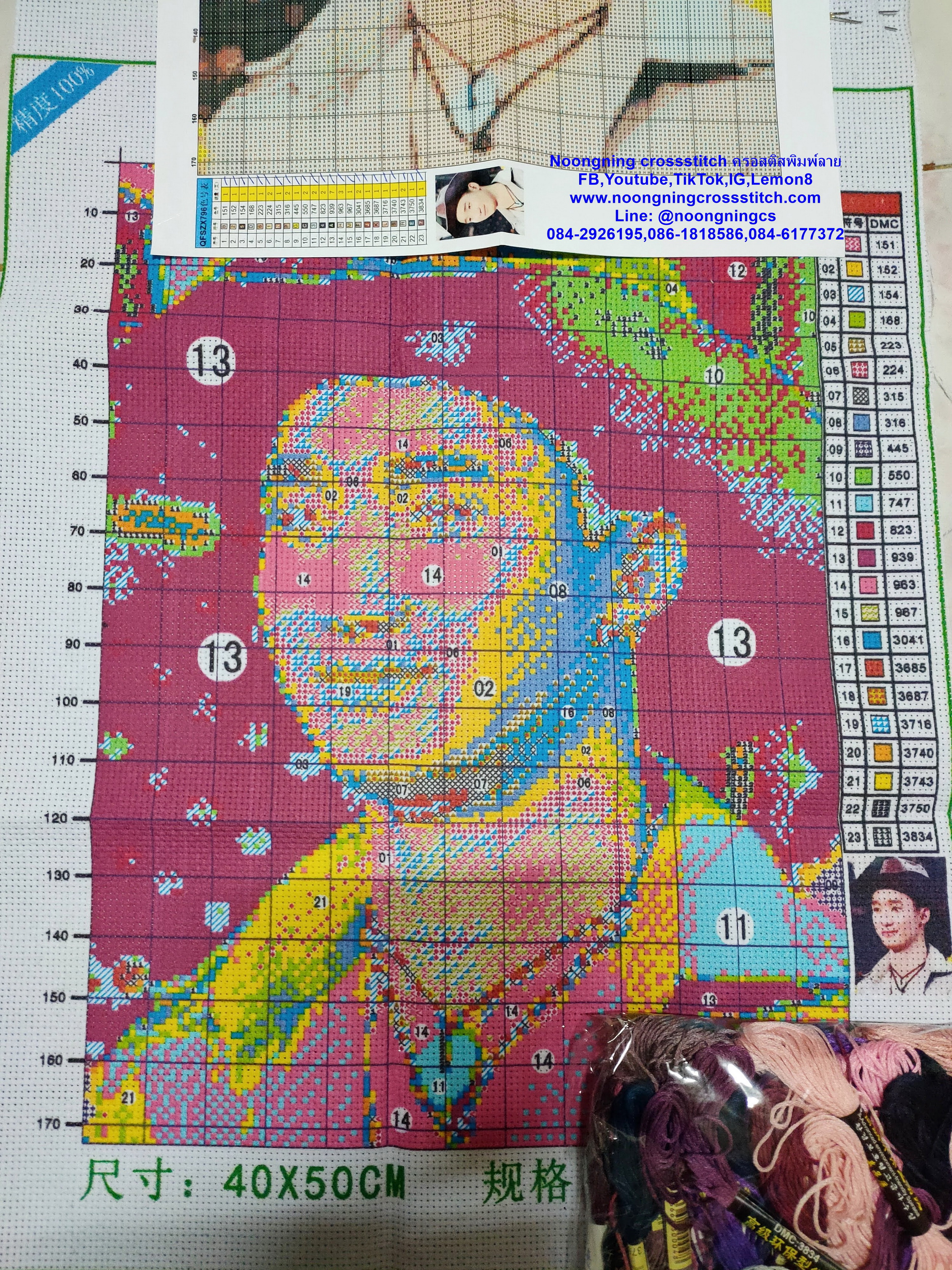 ครอสติส สั่งทํา 50x60ซม รูปตัวเอง ชุดปักครอสติส พิมพ์ลาย ครอสติสจีน งานฝีมือทำที่บ้าน DIY