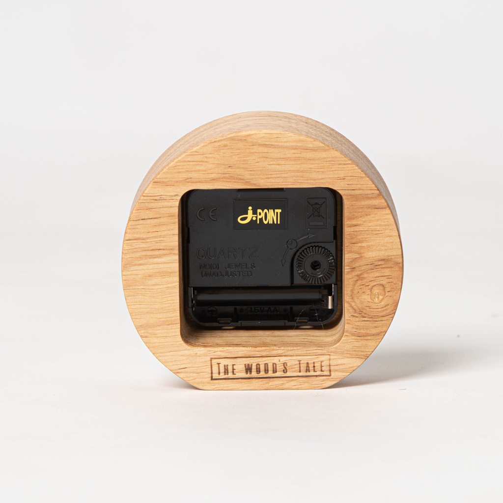 The Wood's Tale นาฬิกาตั้งโต๊ะ นาฬิกาไม้ เดินเงียบ ROUND TABLE CLOCK จากไม้แท้ธรรมชาติ