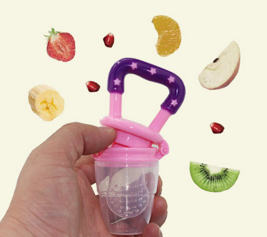 ที่ดูดผลไม้และอาหารเด็ก สีชมพู