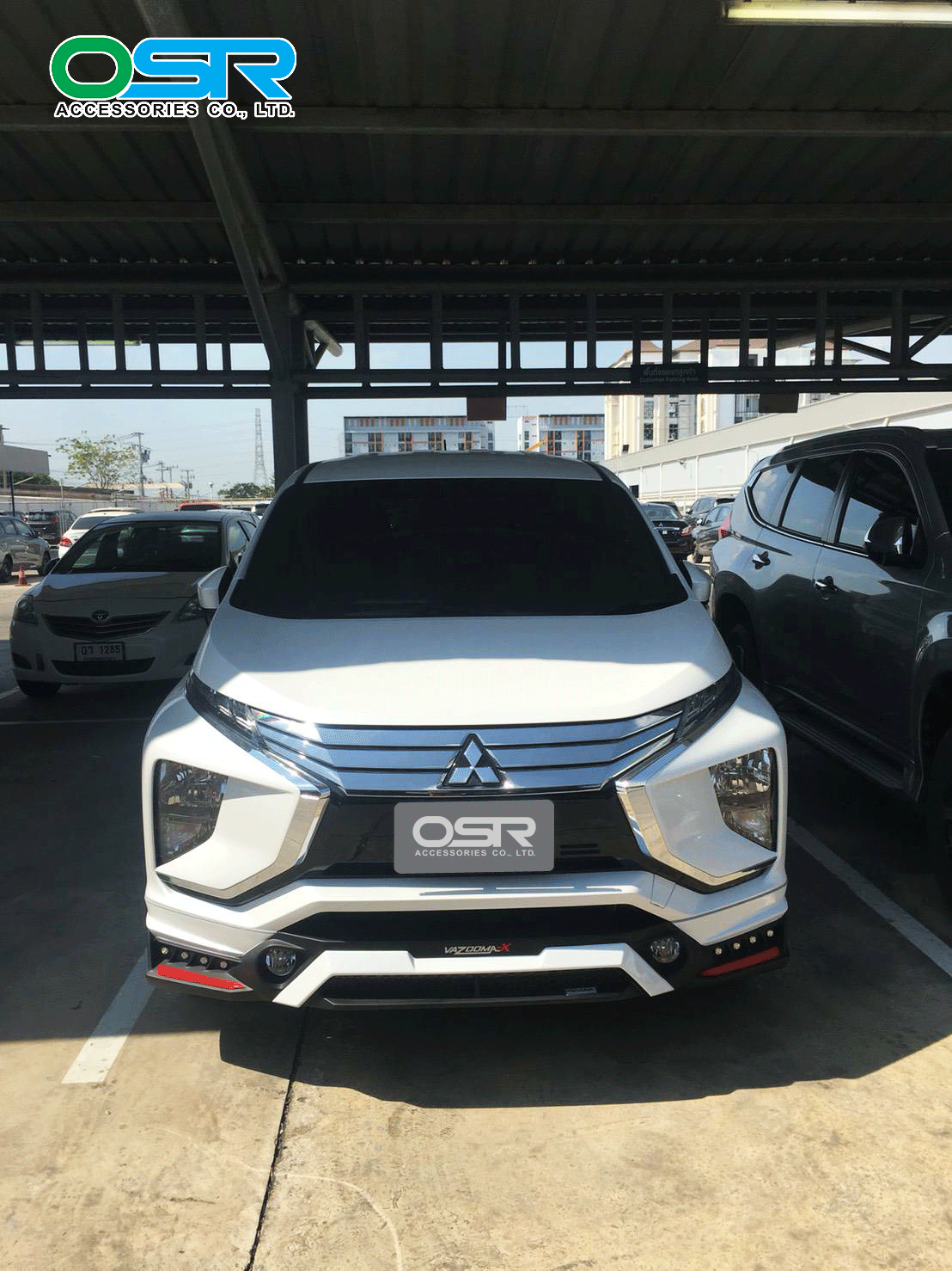 ชุดแต่งรถ-สเกิร์ต-อุปกรณ์แต่งรถ Mitsubishi Xpander ทรง Vazoomer-X By OSR