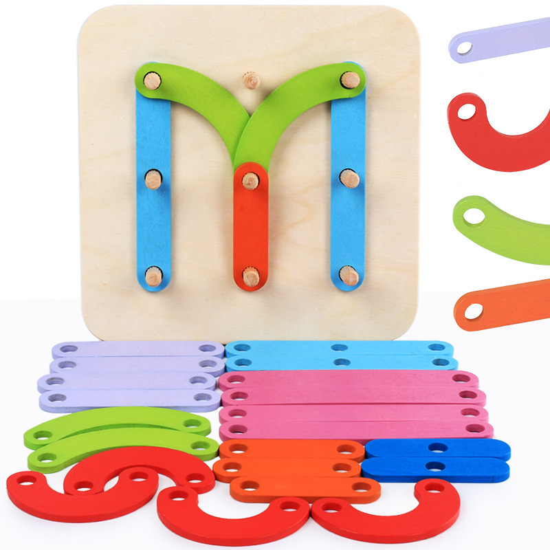 ของเล่นไม้มอนเตสซอรี่ เเผ่นเรียงไม้ต่อภาพ Wooden Alphabet & Number Assembly