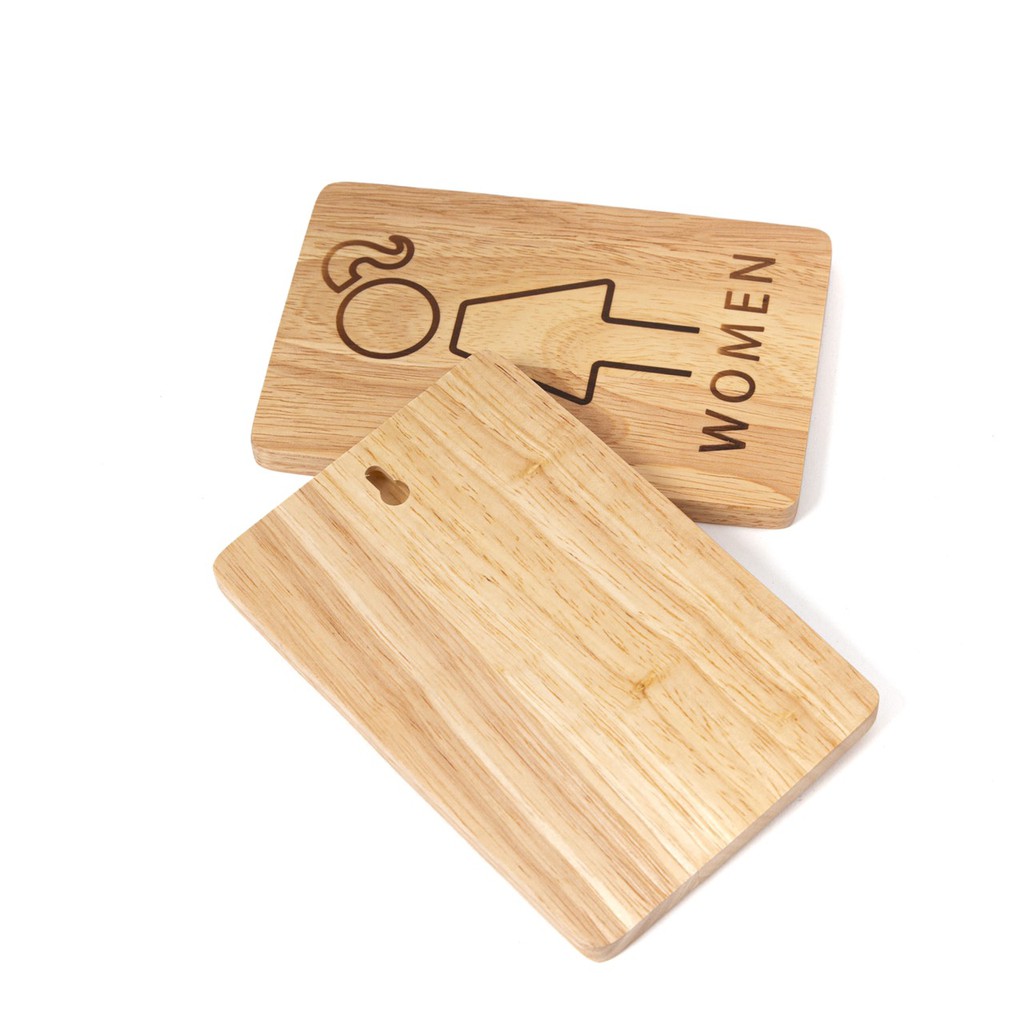 The Wood's Tale ป้ายห้องน้ำ แยกชายหญิง "WOMEN/MEN" SIGN ไม้แท้ พร้อมรูสำหรับแขวน