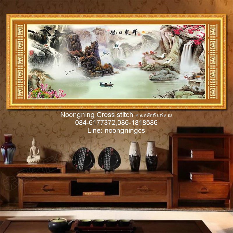 ไวโอลีน ชุดปักครอสติช พิมพ์ลาย ครอสติสจีน งานฝีมือ DIY