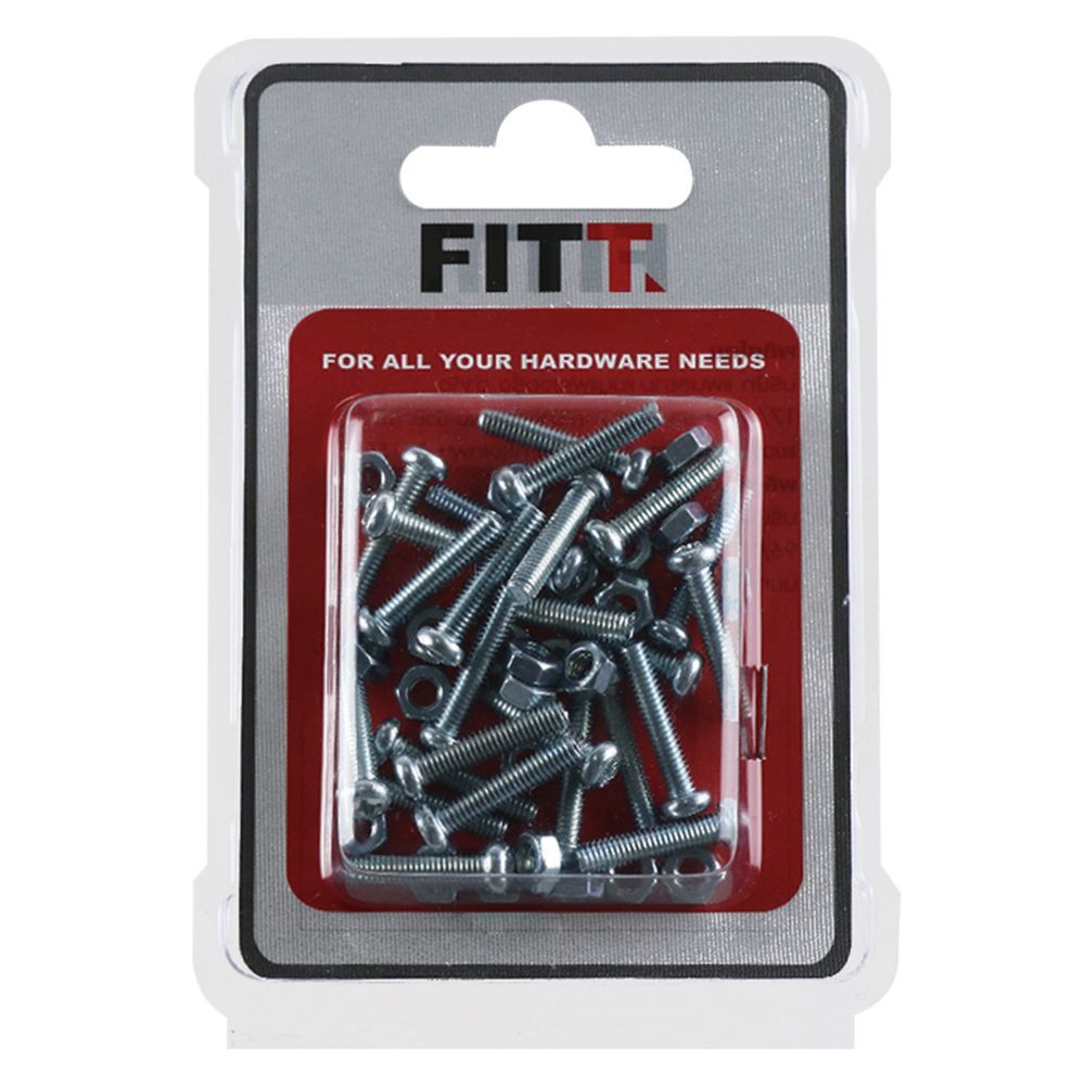 สกรูเกลียวมิลน็อต JP 4X20 MM 25 ตัวอุปกรณ์ยึดติดสกรู, น๊อตและแหวน