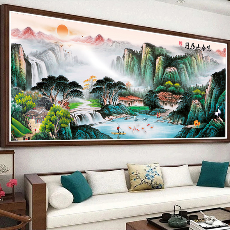 กวางแม่ลูก มงคล ชุดปักครอสติส พิมพ์ลาย ครอสติสจีน งานฝีมือทำที่บ้าน DIY