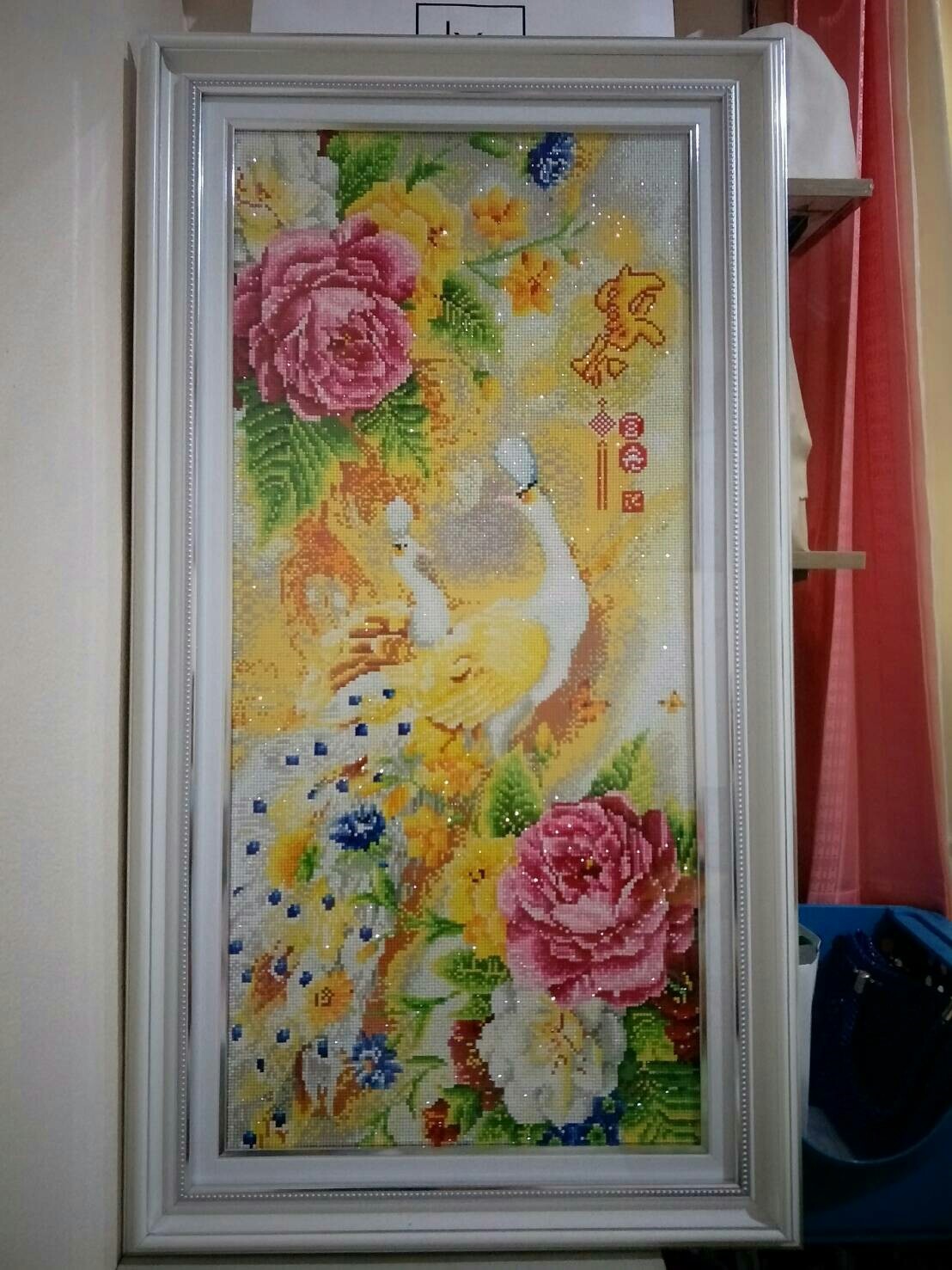 มังกรขาว ครอสติสคริสตัล Diamond painting โมเสก ภาพติดเพชร งานฝีมือทำที่บ้าน DIY