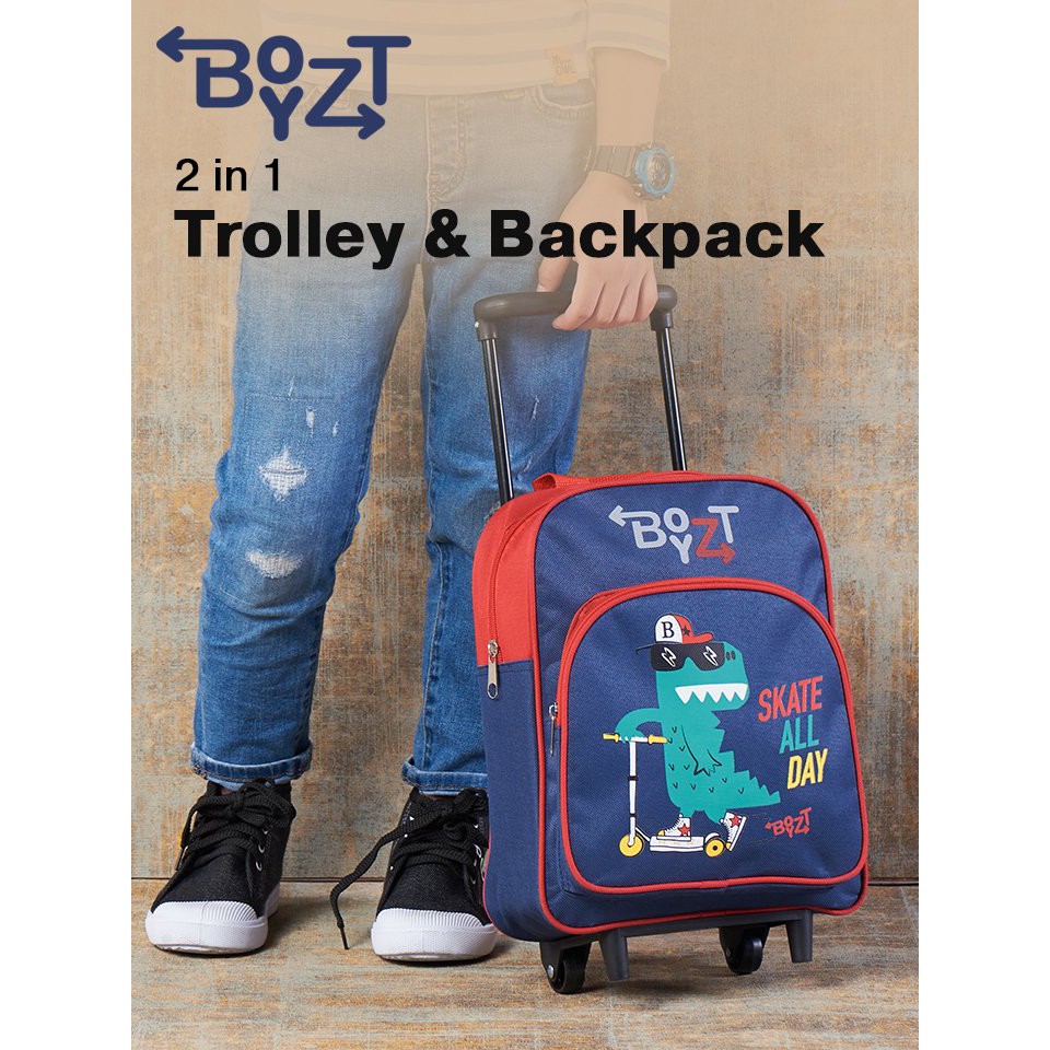 !!สินค้าขายดี!! BOYZT กระเป๋าเด็กสะพายหลังลายการ์ตูนมีล้อลาก Trolley and Backpack
