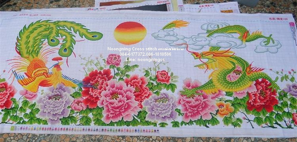 ปลาโลมา ชุดปักครอสติส พิมพ์ลาย ครอสติสจีน งานฝีมือทำที่บ้าน DIY