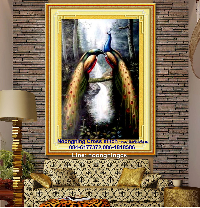 นาฬิกาคู่รัก ชุดปักครอสติช พิมพ์ลาย ครอสติสจีน งานฝีมือ DIY