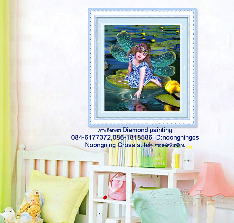 บ้านริมน้ำ ครอสติสคริสตัล Diamond painting โมเสก ภาพติดเพชร งานฝีมือ DIY