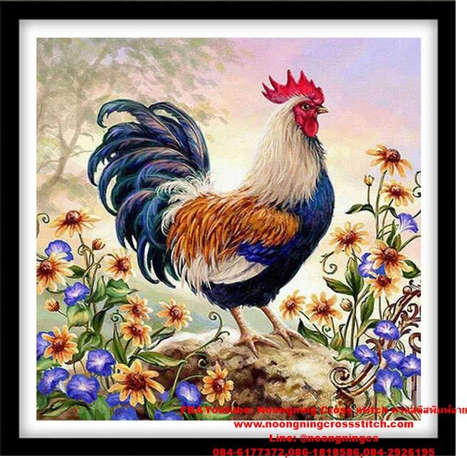 ไก่มงคล ครอสติสคริสตัล Diamond painting โมเสก ภาพติดเพชร งานฝีมือทำที่บ้าน DIY
